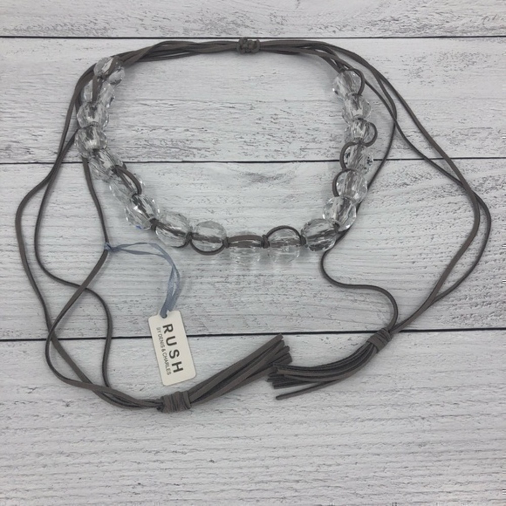 Anthropologie Beaded Lucite Necklace
